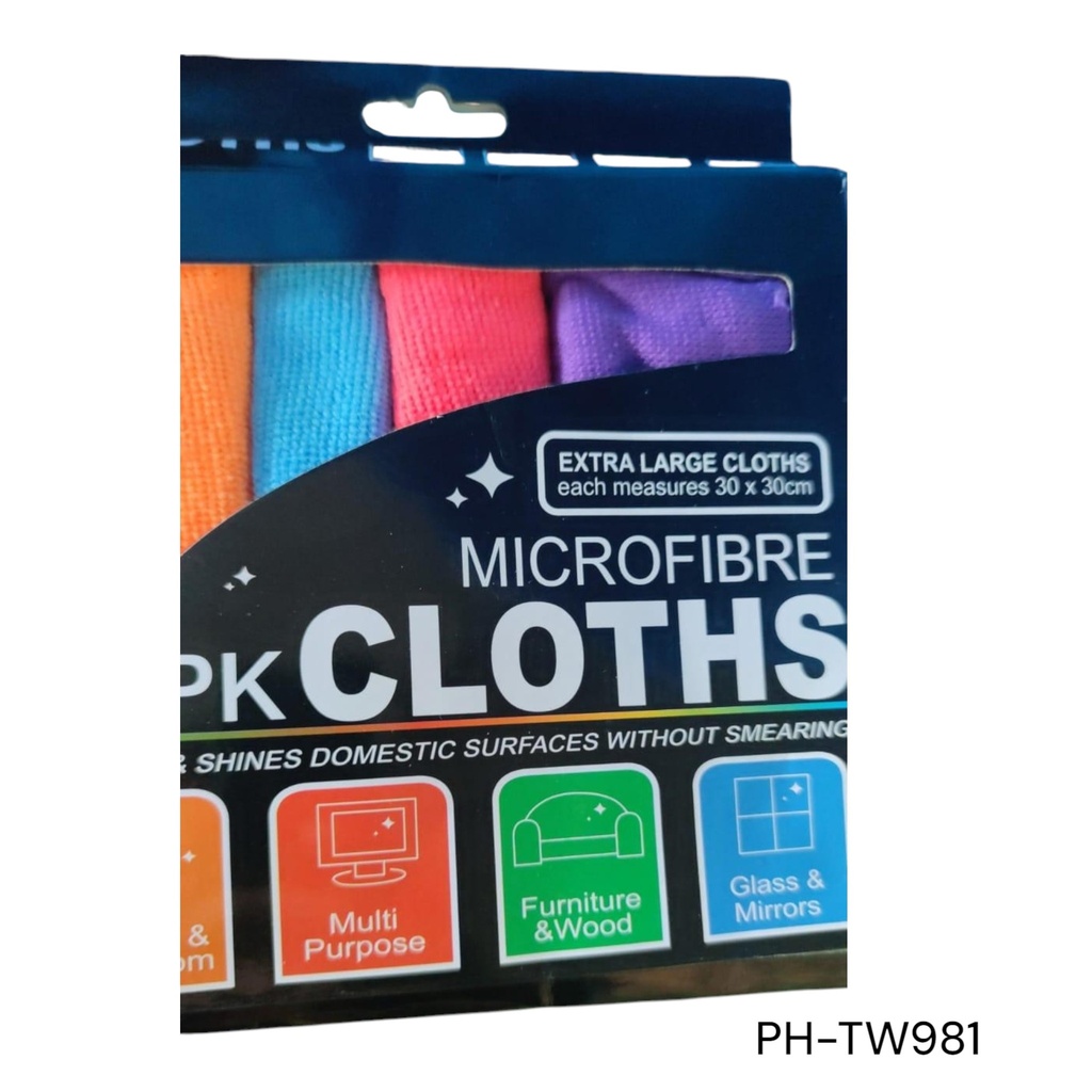 TOALLA MICRO FIBRA COLORES 4 PZA