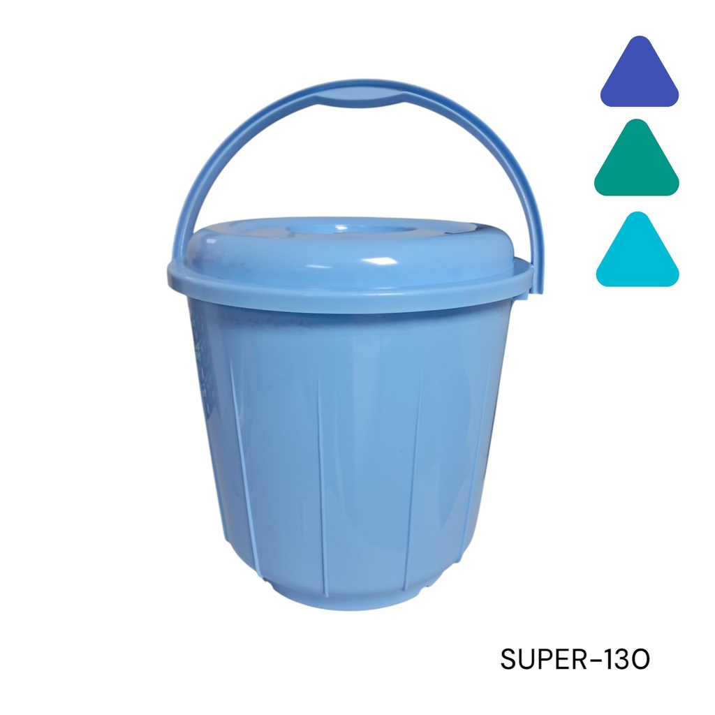 CUBETA 13 LITRO CON TAPA AZU CEL TUR VER   CXB-10 UD