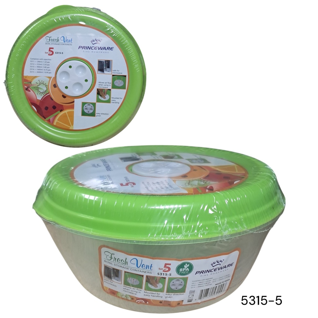 ENVASE SET 5 PCS PRINCEWARE