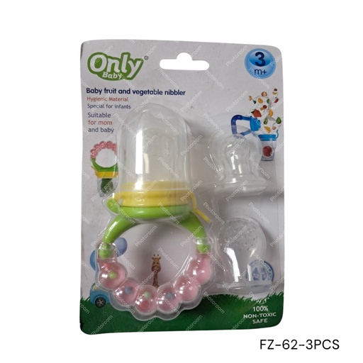 [FZ-62-3PCS] CHUPON TRANQUILIZANTE CON MARACA 3MESES