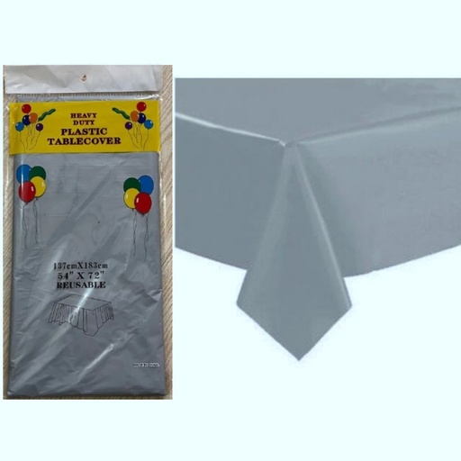 [CA-0065PLA] MANTEL 137X183CM 12PZ PLATEADO