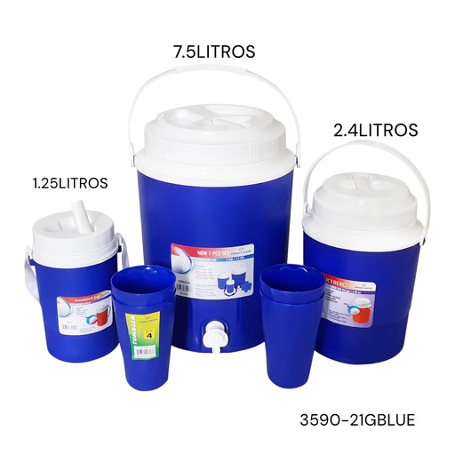 [3590-21GBLUE] HIELERA AZUL SET 7PCS